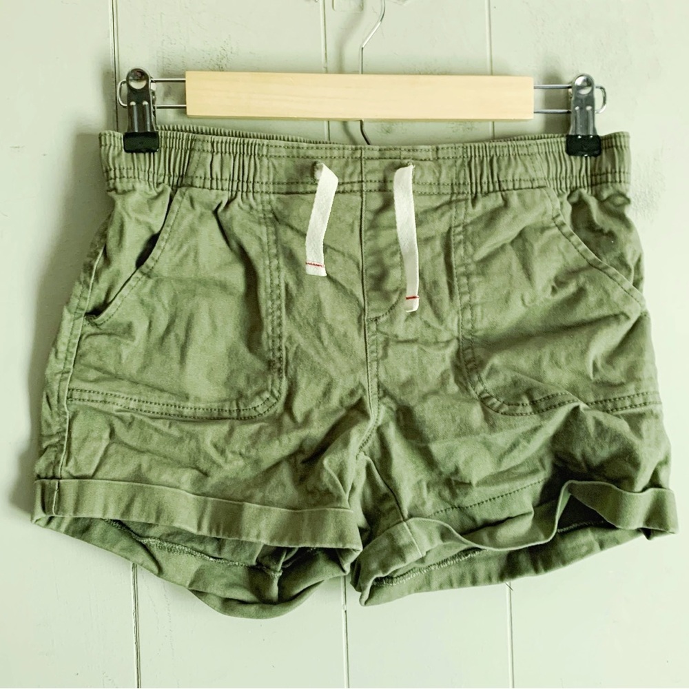 OLD NAVY Girls Green Cuffed Hem Chino Shorts Size XL